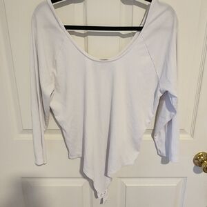 🍁2 for $15🍁White Long-sleeved Ribbed Bodysuit Banana Republic Sz XL